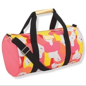 Brand New Benefit Multi-Colored Duffle Gym Bag w/ Removable Shoulder Strap